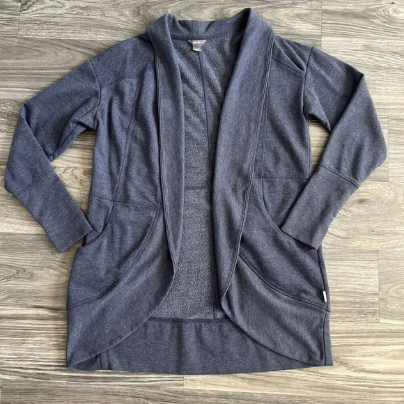 Eddie Bauer Fleece Camp Long Sleeve Cardigan Sweater Blue Size Small - Picture 1 of 6